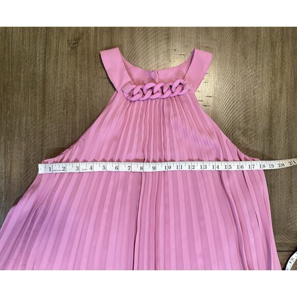 INC International Concepts Pink Pleated Chain Trim Sleeveless Top Women’s Size M - Picture 8 of 15